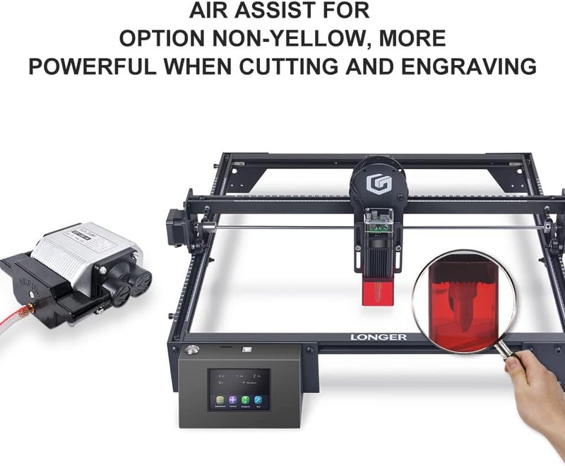 LONGER Laser Engraver Air Assist kit for RAY5 10W/20W, Large Airflow, Adjustable Airflow of 10-30L/min, for CNC Cutting and Laser Engraving, Remove Smoke and Dust Protect Laser Lens Low Noise - Image 3